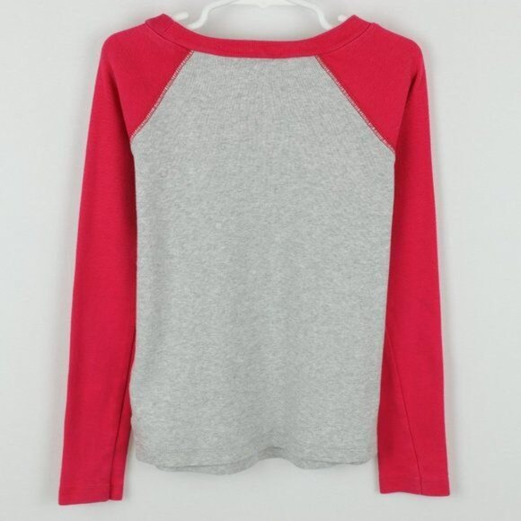 American Girl Girls Size 8 Gray Red Reindeer Graphic Long Sleeve Pajama Top - Picture 3 of 8